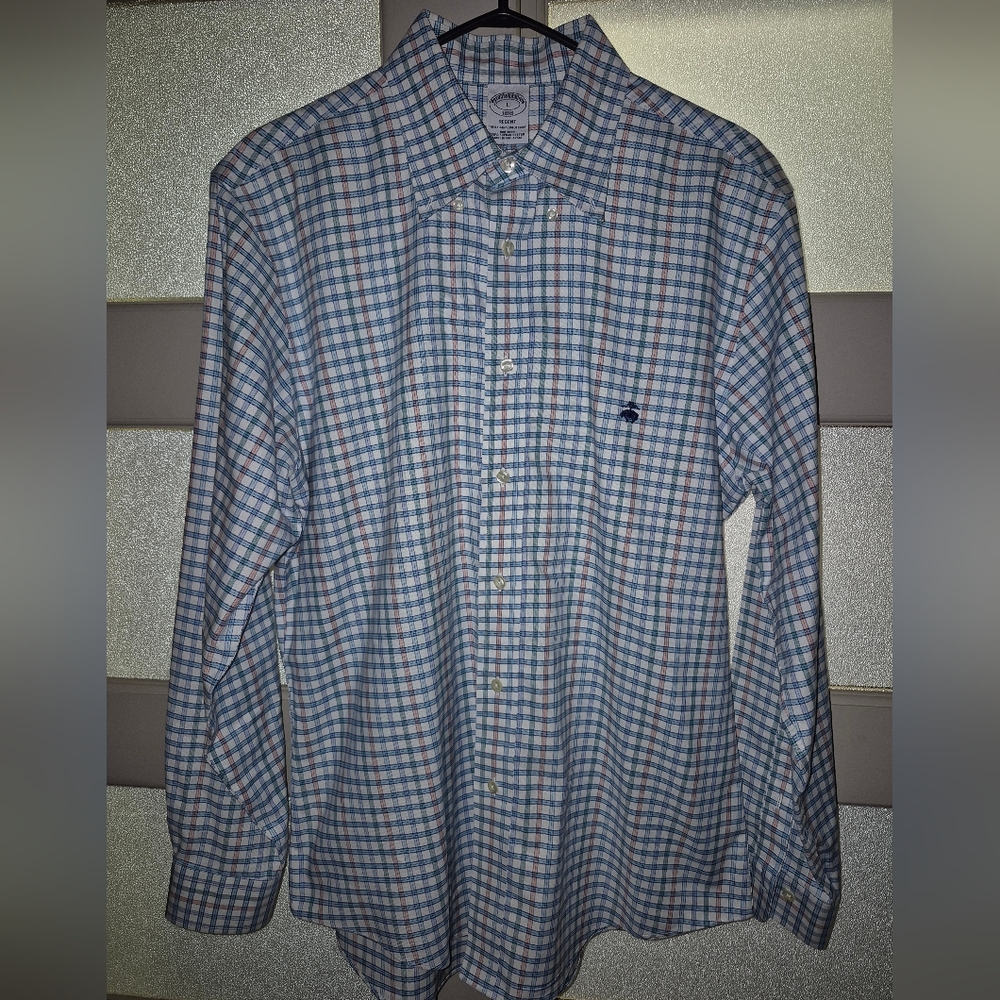 Brooks Brothers Multicolor Checkered Cotton Shirt - Small Flaw On Cuff